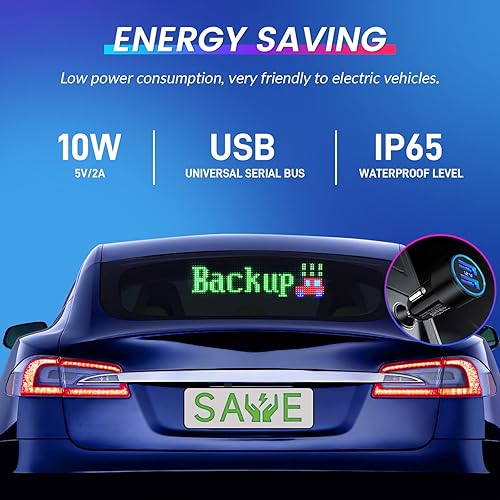 Vista 4 de KJOY Letrero LED USB de 5 V, Bluetooth, control de aplicaciones, flexible, programable, diseño de texto personalizado, pantalla de desplazamiento