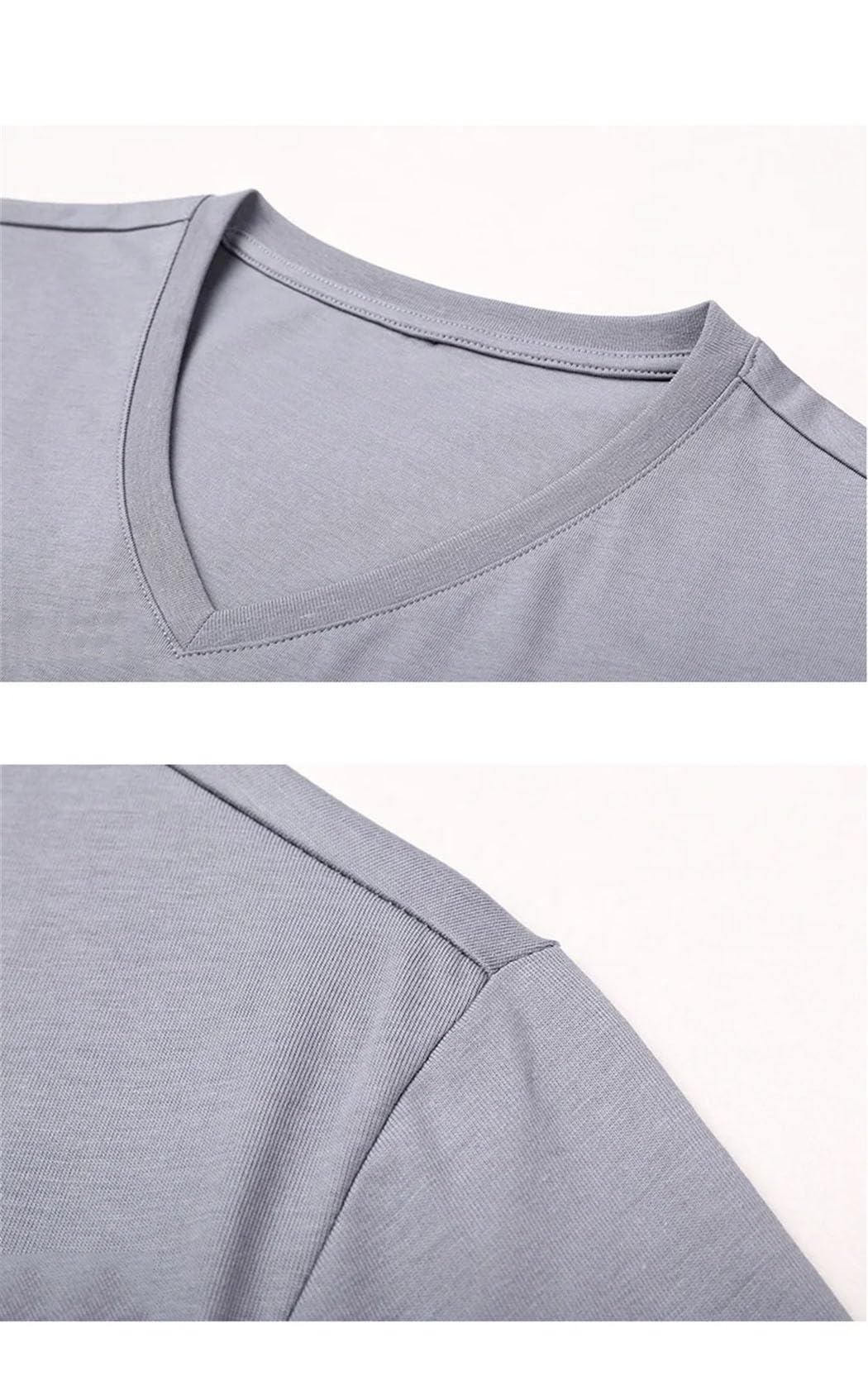 Męskie t-shirty bawełniane męskie z dekoltem w serek koszulki topy dekolt w serek jednolity kolor koszule męskie z krótkim rękawem