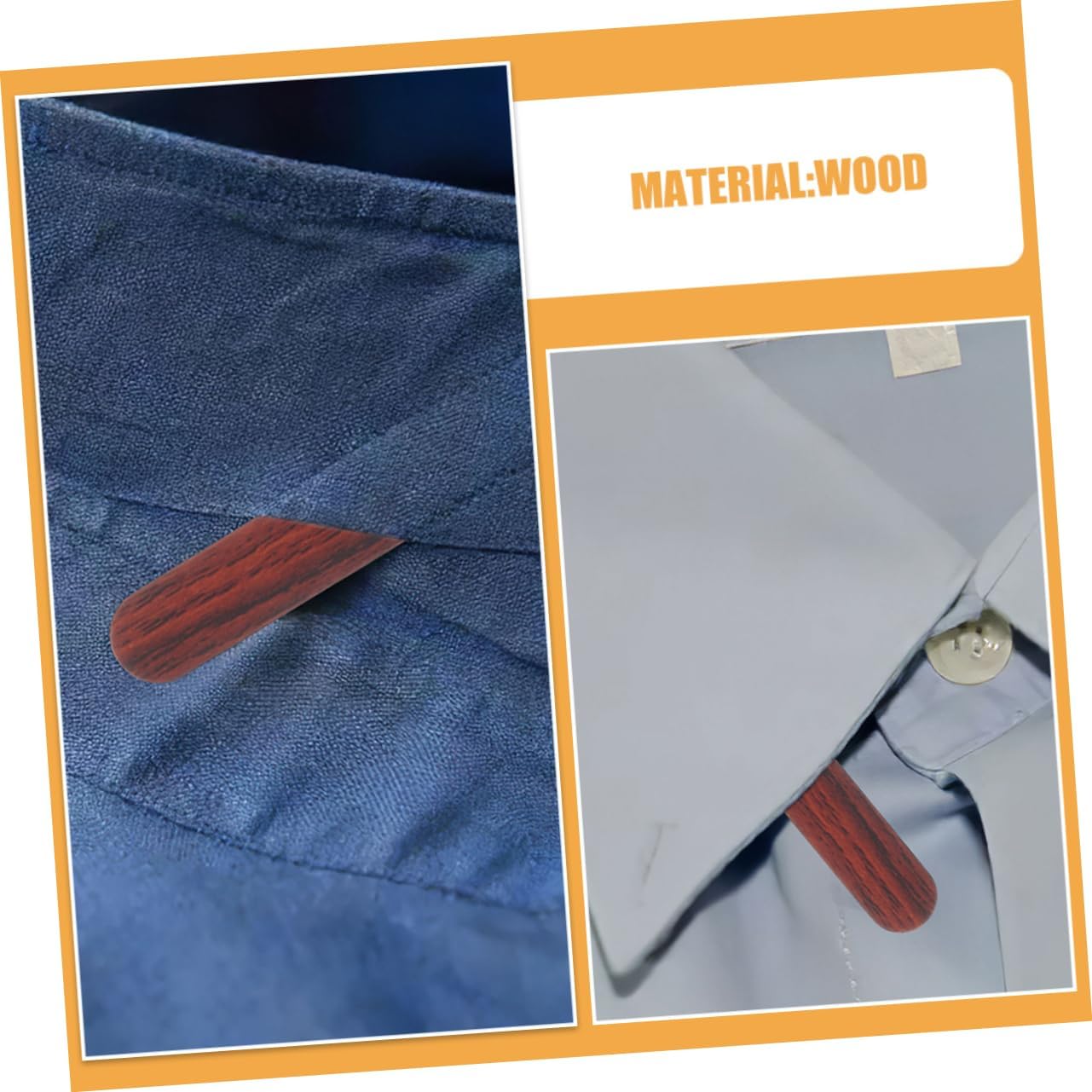 Ipetboom Men Wooden Collar Stays 4pcs for Dress Shirt Collar Support