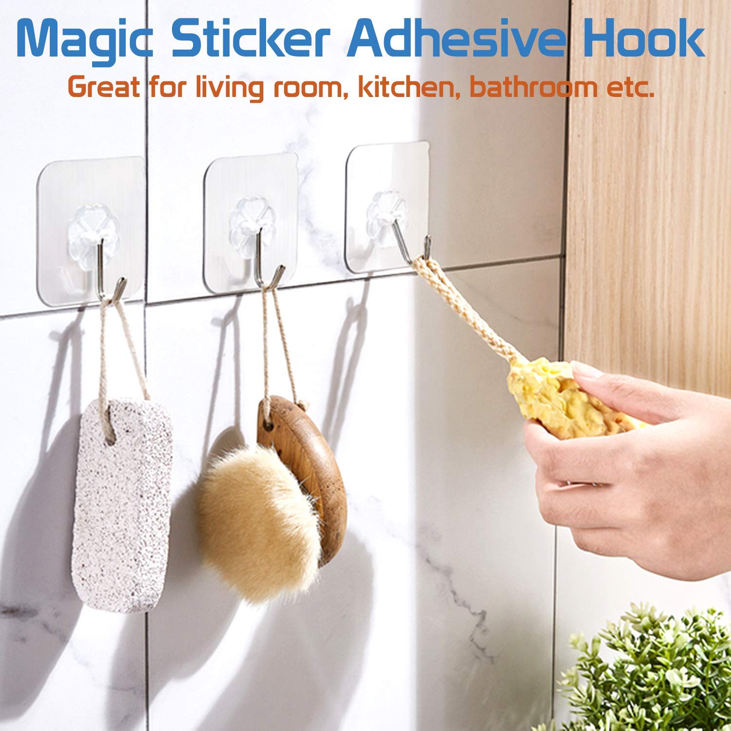 HOKIPO Magic Sticker Hooks - No Drill! -6