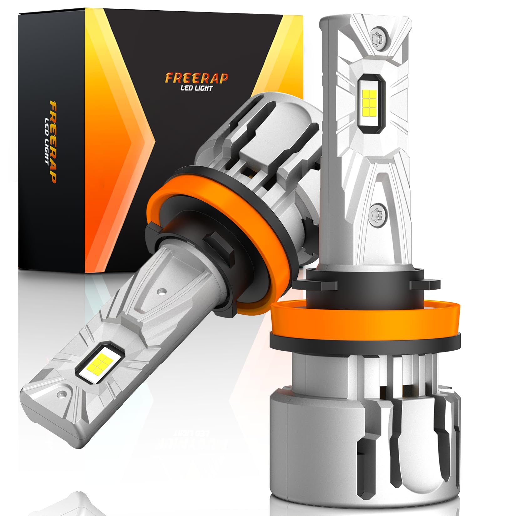 FREERAP H11 H9 H8 LED Headlight Bulbs, 30000LM Brighter LED Bulbs, High Lumens H11 H9 H8 LED Kit,6500K Cool White, IP68 Waterproof, Halogen Upgrade Replacement Pack of 2 (H8/H9/H11)