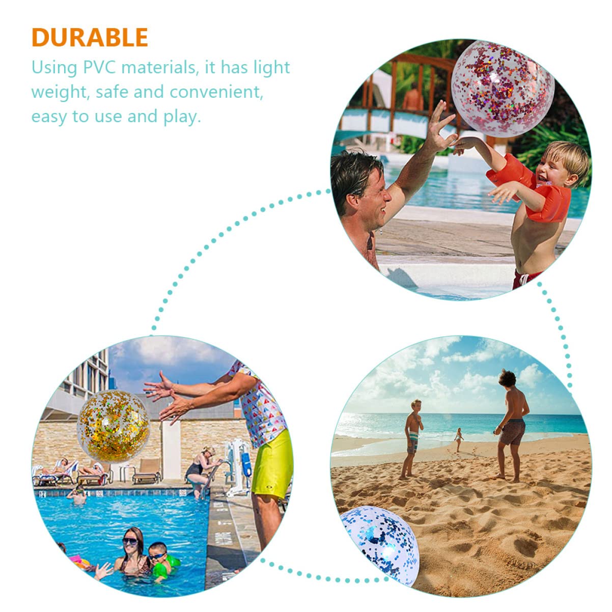 Abaodam Pallone Da Spiaggia Con Paillettes Gonfiabile Giocattolo Da Piscina Palline Piscina Palline Biliardo Palline Glitterate Con Paillettes Giocattoli Con Palline Da Biliardo