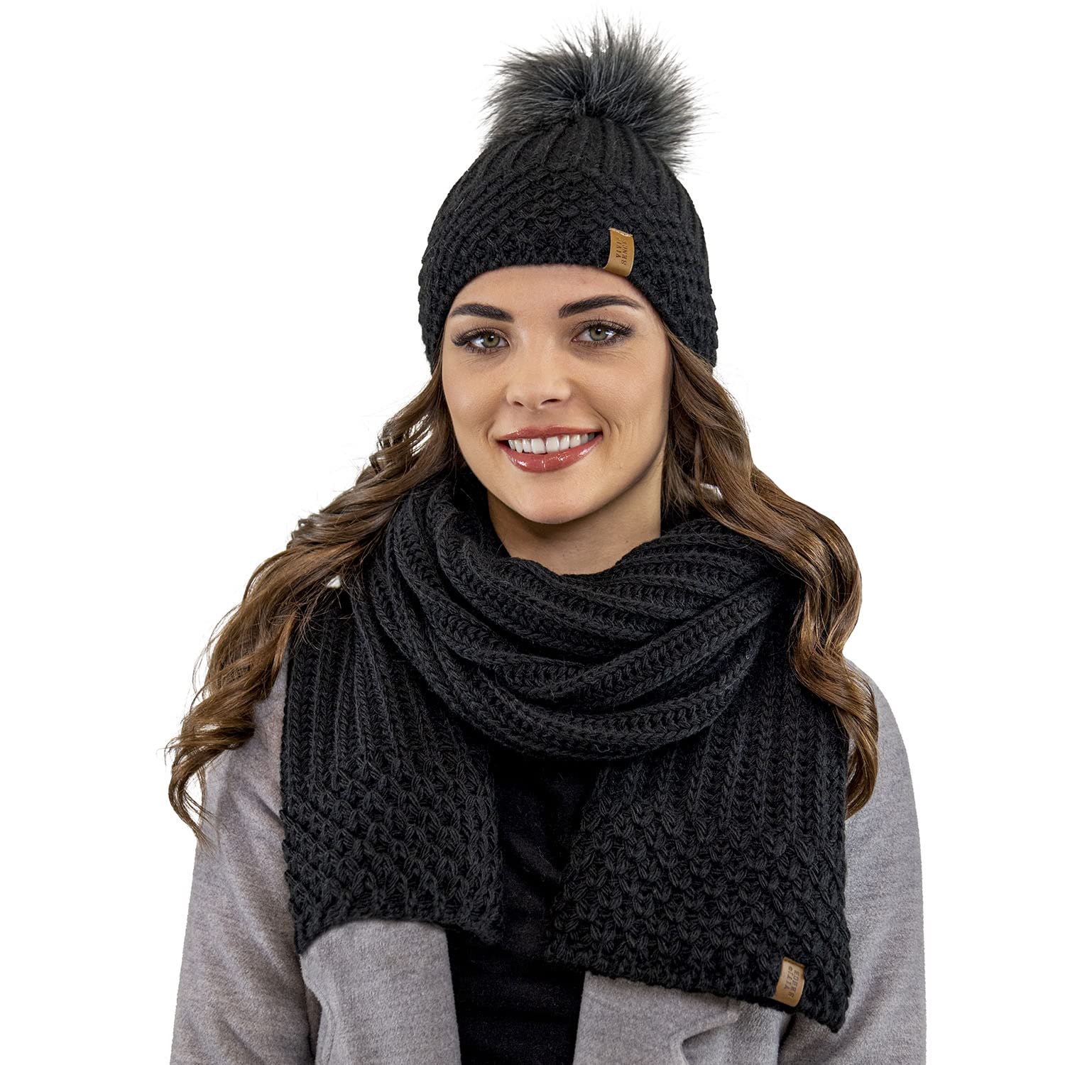 VIVISENCE Bonnet À Pompon Femme Chaud Et Confortable pour Les Journées Froides 7016