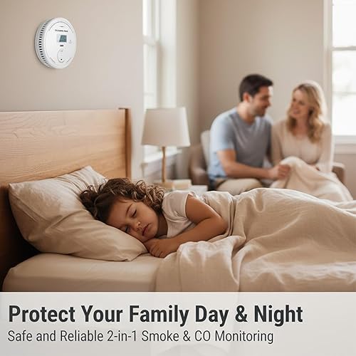 Miniatura 2 de Essential 2-in-1 Smoke CO Detector, 10-Year Battery, LCD Display, 85dB Horn, No-Hassle Setup for Home