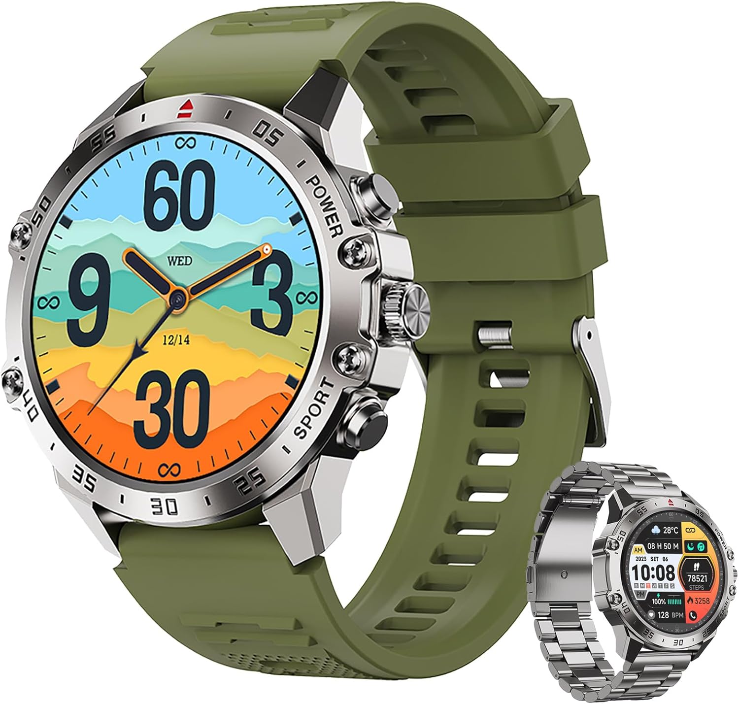 Smartwatch for Men 1.43” AMOLED Full Touchscreen with Phone Call Fitness Tracker Step Calorie Count… Smartwatch for Men 1.43” AMOLED Full Touchscreen with Phone Call Fitness Tracker Step Calorie Count…