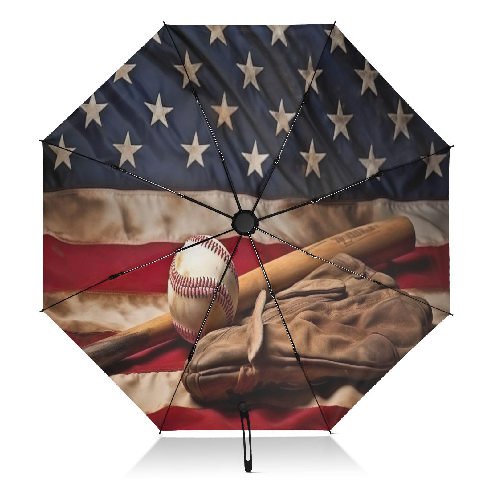 Coikll Large Windproof Umbrella Auto Open Folding Umbrella, 8 Ribs Rain Proof Reverse Umbrella for Travel Golf-(Blue Sky Clouds (1))