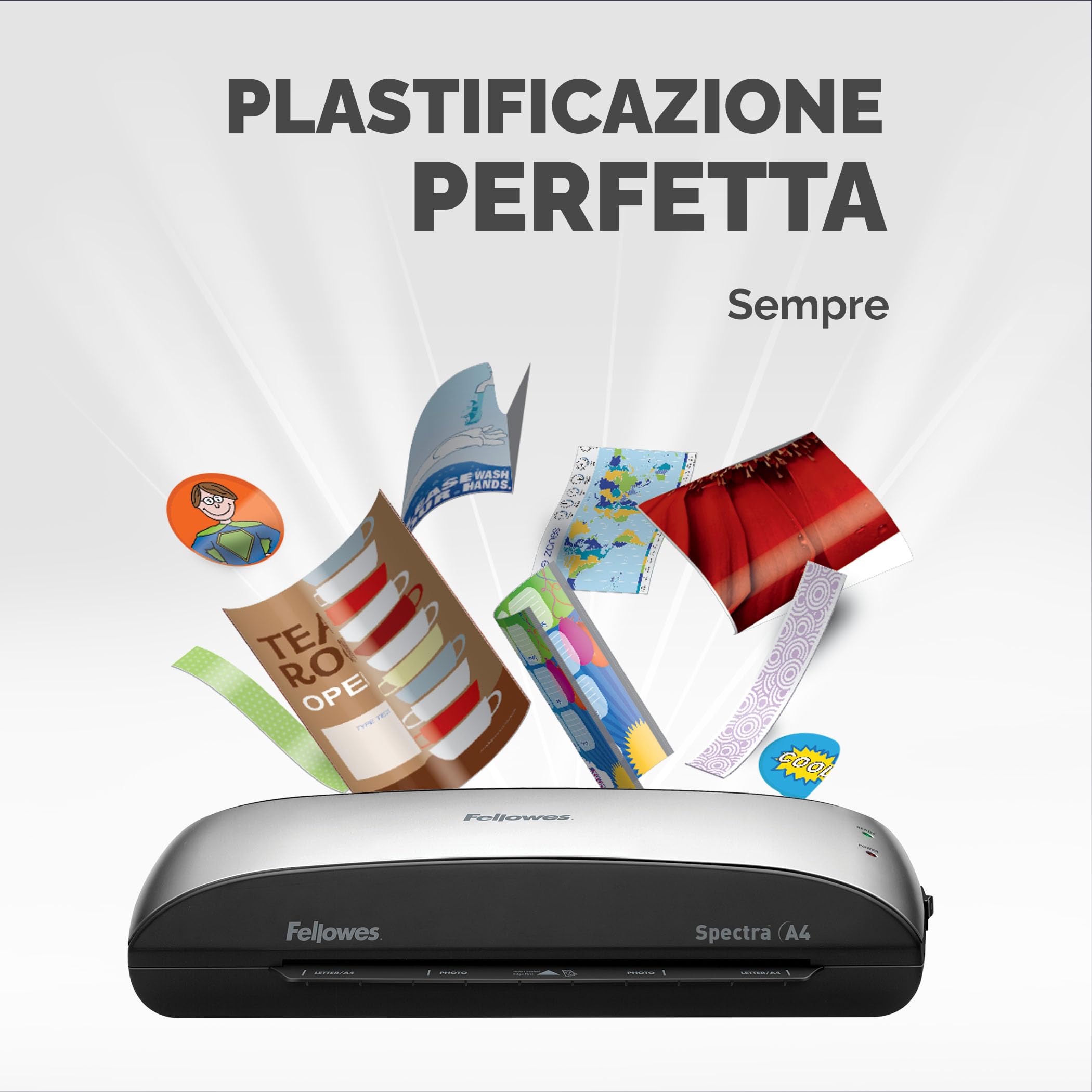 Fellowes 5737801 Plastificatrice Spectra A4, 30 cm/min, 2 Rulli
