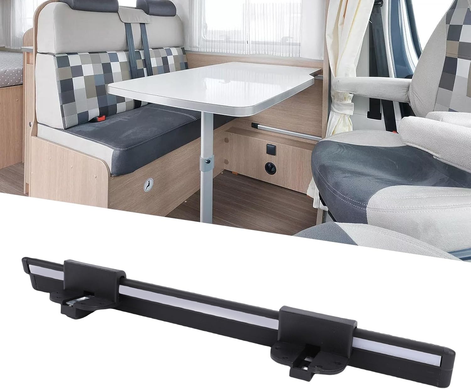 Luocute RV Table Rail, 20in Aluminum Alloy Anodized Strong Support Table Guides Rail for Camping Vehicle Motorhome Trailer, RV Furniture Parts Hardware, Simple to Install