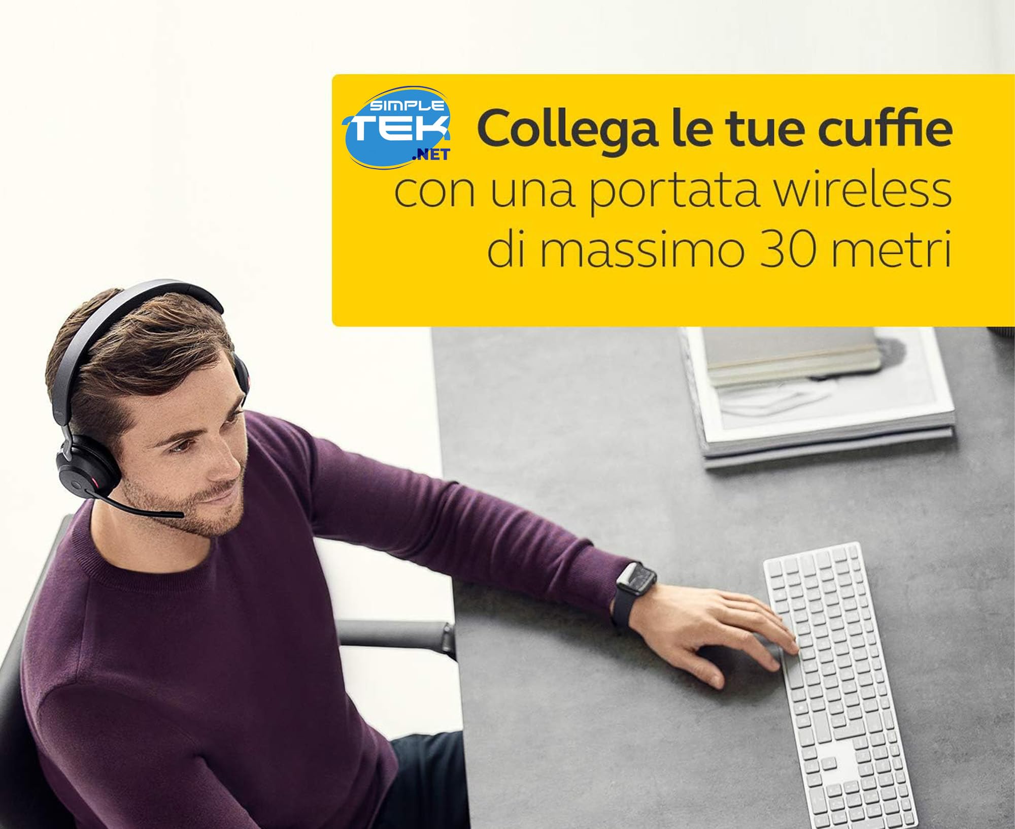 SIMPLETEK - Adaptador Link 370, USB-A Bluetooth para auriculares de oficina Evolve – Compatible con Microsoft Teams (Reacondicionado)