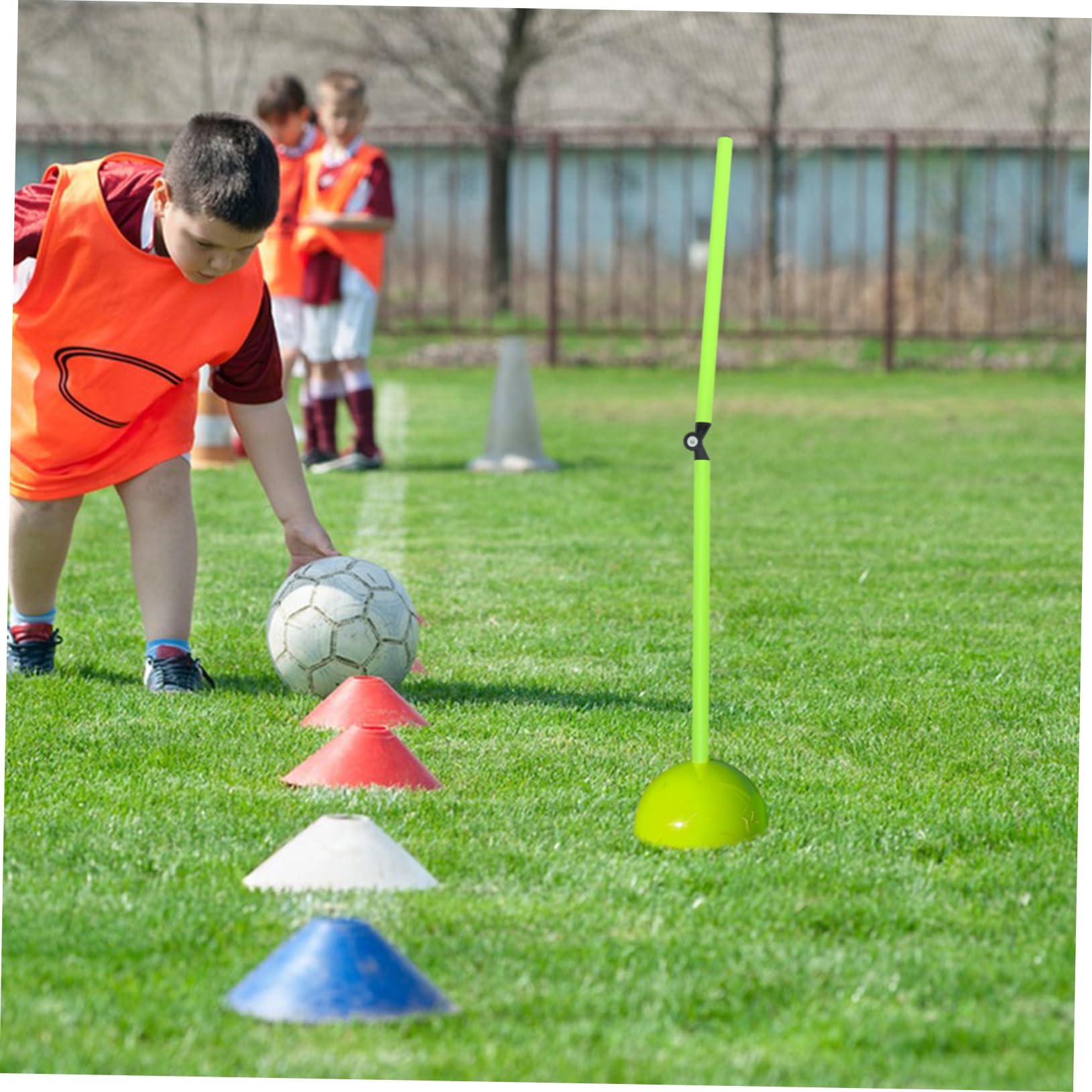 BESPORTBLE 2pcs Outdoor Basketball Soccer Training Sign Poles Durable Agility Practice Rods for Field Competition Lightweight for Athletes Design