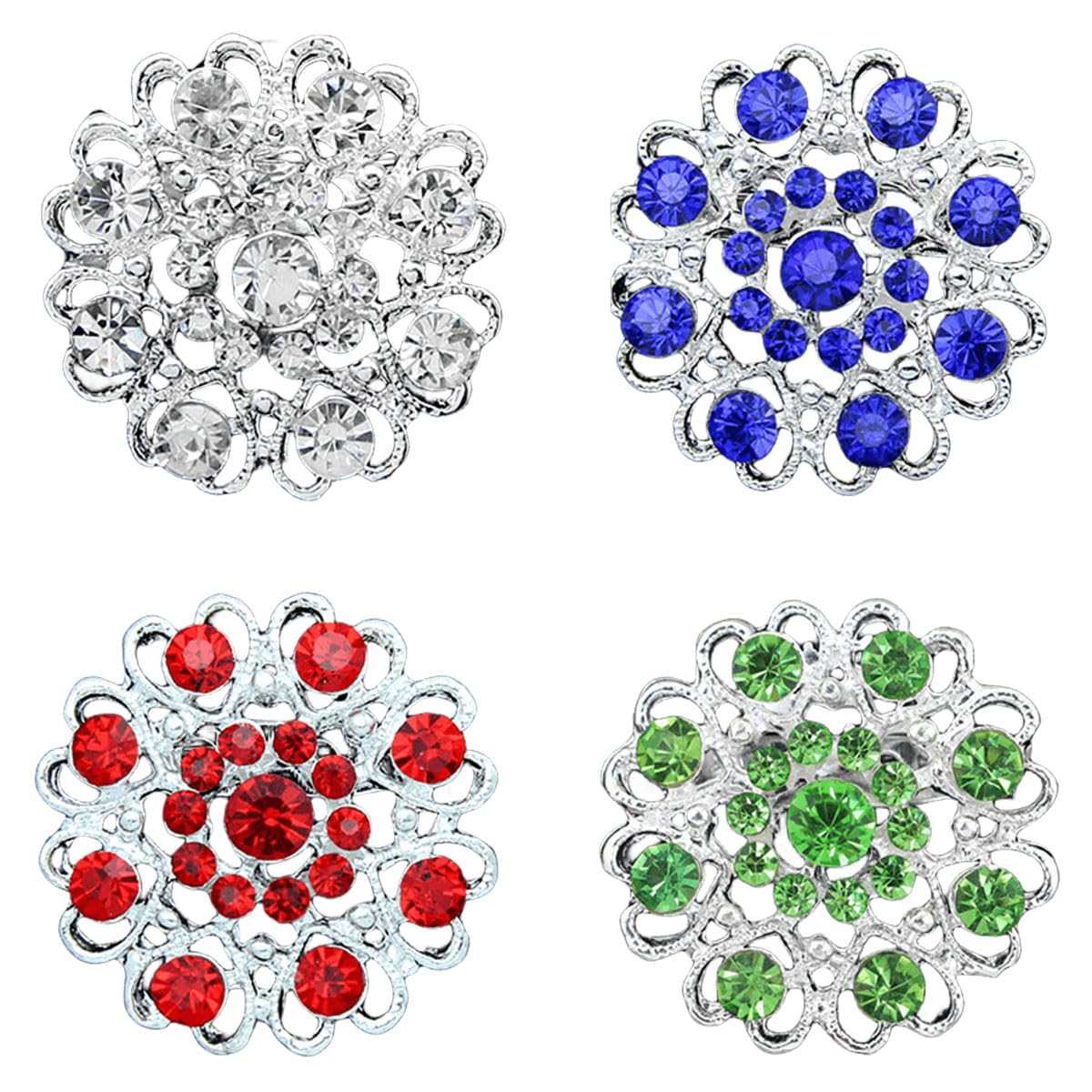 FAIRYGATE Brooch Pins Retro Crystal Rhinestone Brooches for Shirt Collar Decoration, B20 - 5