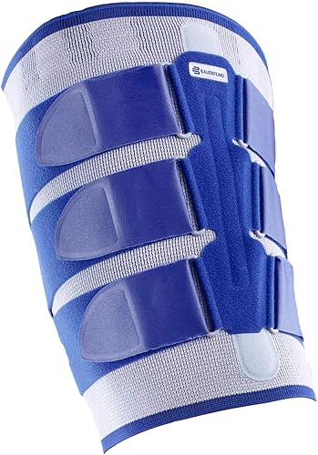 Bauerfeind - MyoTrain - Soporte para Muslos - Soporte para Lesiones en el Muslo o en los isquiotibiales - Talla 5 - Color Titanio