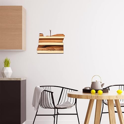 Miniatura 3 de Totally Bamboo Rock & Branch Shiplap Series Oregon State Tabla de cortar de madera con forma de estado y bandeja para servir charcutería, incluye