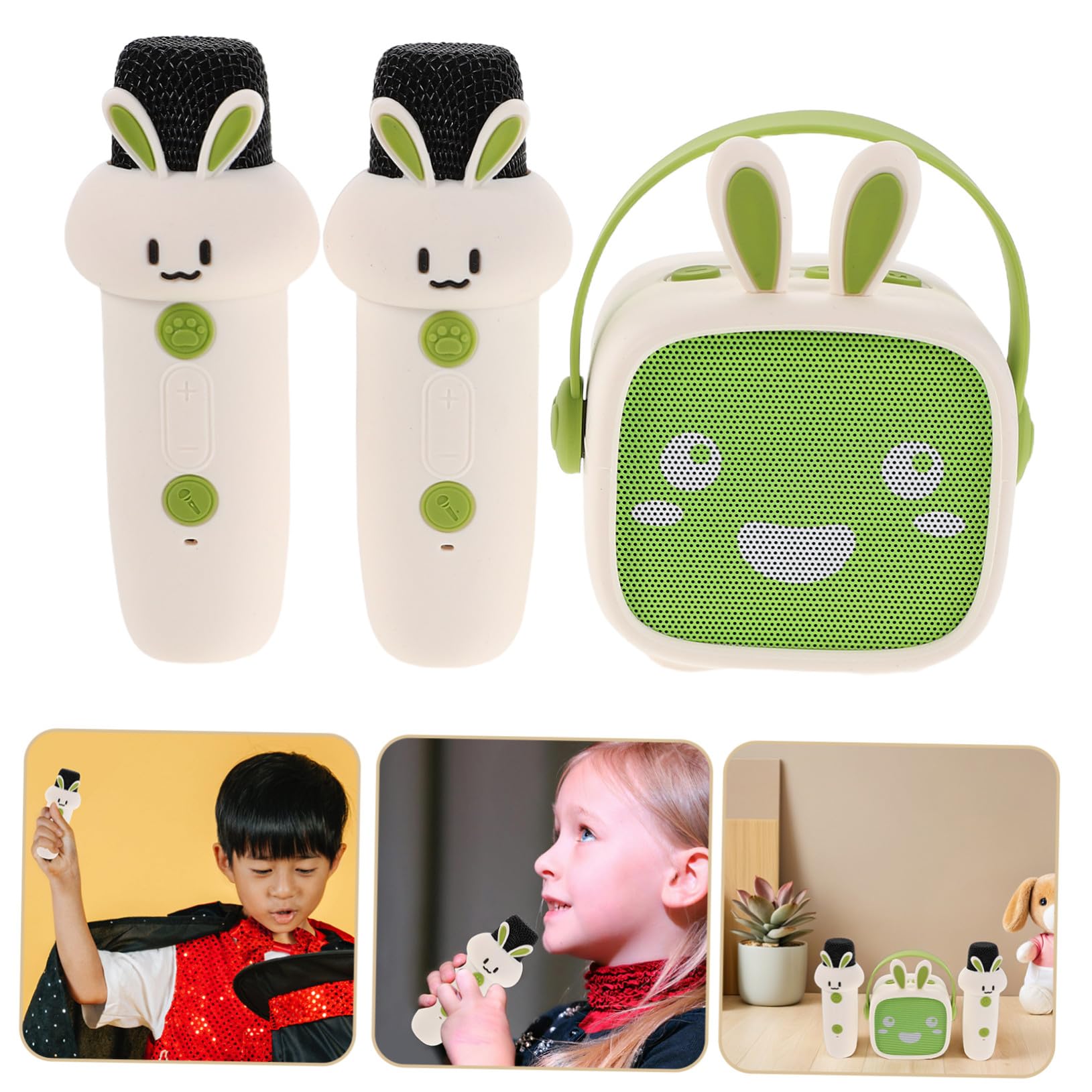 Altavoz Karaoke Infantil Portátil con Micrófono Inalámbrico Mini Equipo Cantar y Contar Historias Ligero y Fácil de Usar para Familias Casa y Exterior