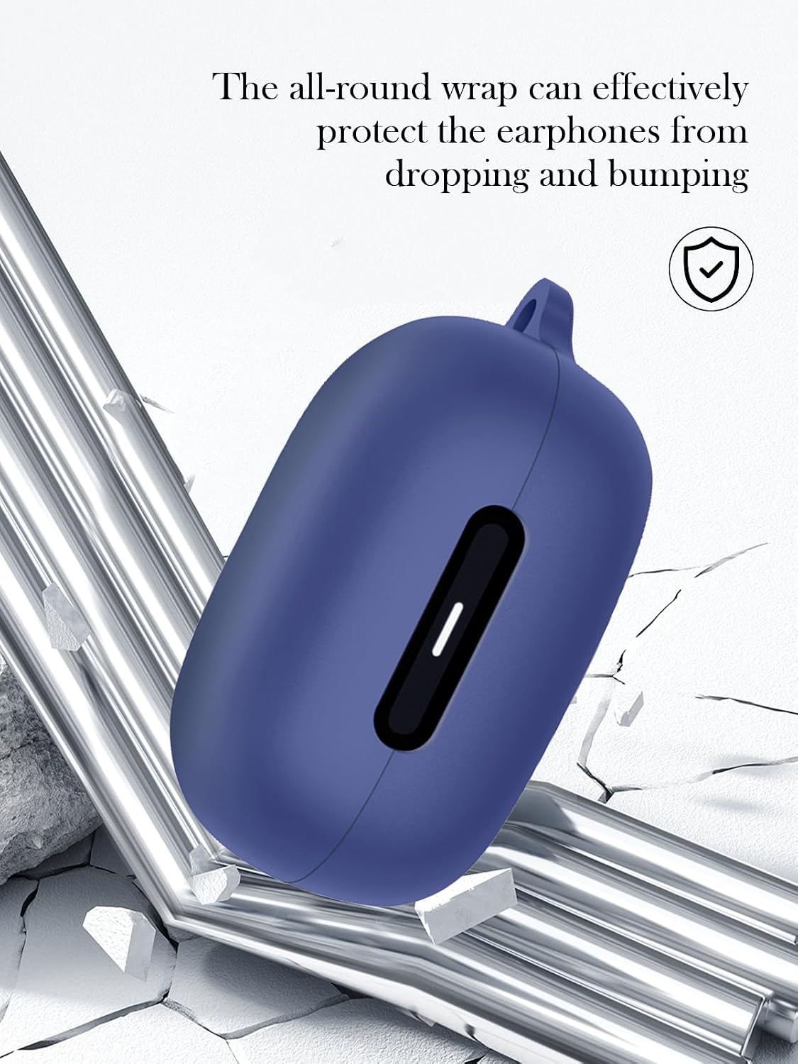 Case for Soundcore C40i Earbuds,Soft Protective,Shockproof, BOVUGAC Silicone Case Cover with Keychain & Cleaning Kit & Lanyard Anker Soundcore C40i 2024-Blue image 2