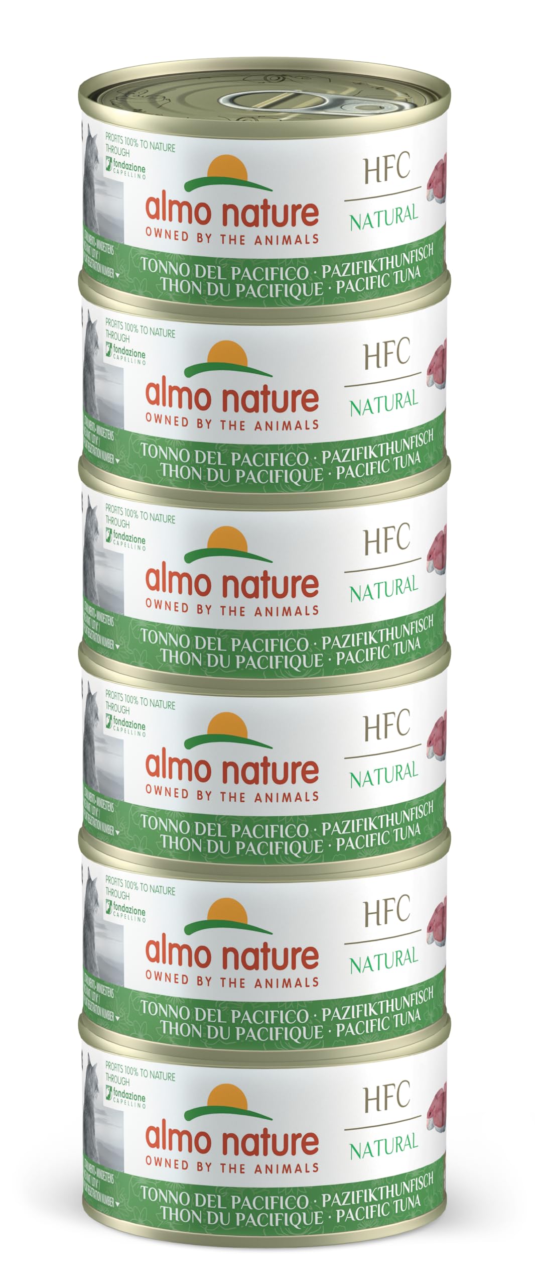 Almo Nature HFC Natural Megapack - Alimento húmedo para Gatos - Atún del Pacífico - (6 latas de 70 g)