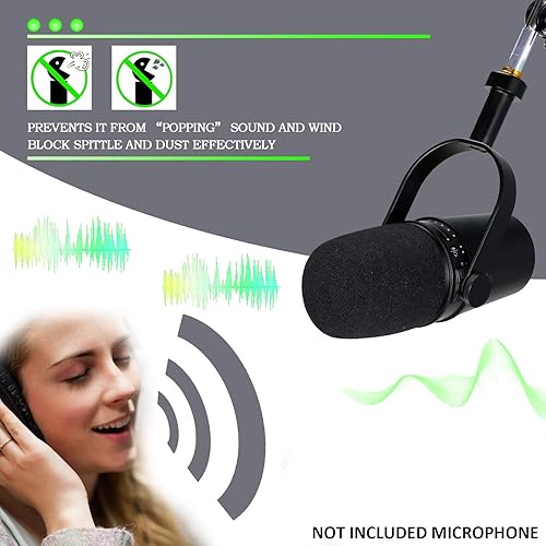 Vista 5 de MV7 MV7X MV7+ Brazo Boom - Brazo de micrófono con cubierta de espuma compatible con Shure MV7 y Shure MV7X y Shure MV7+ Micrófono con filtro Pop por