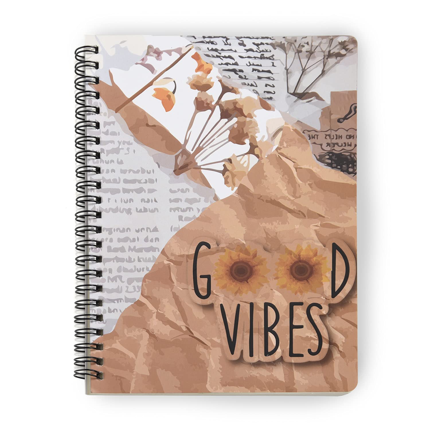 Papboo A5, Good Vibes, Handy, Easy to Carry Spiral Wiro Notebook : 100 GSM Natural Shade Paper, Dot Grid, 120 Pages, Journal, Diary, Gift (B09BK3K9HL) Amazon Price History, Amazon Price Tracker