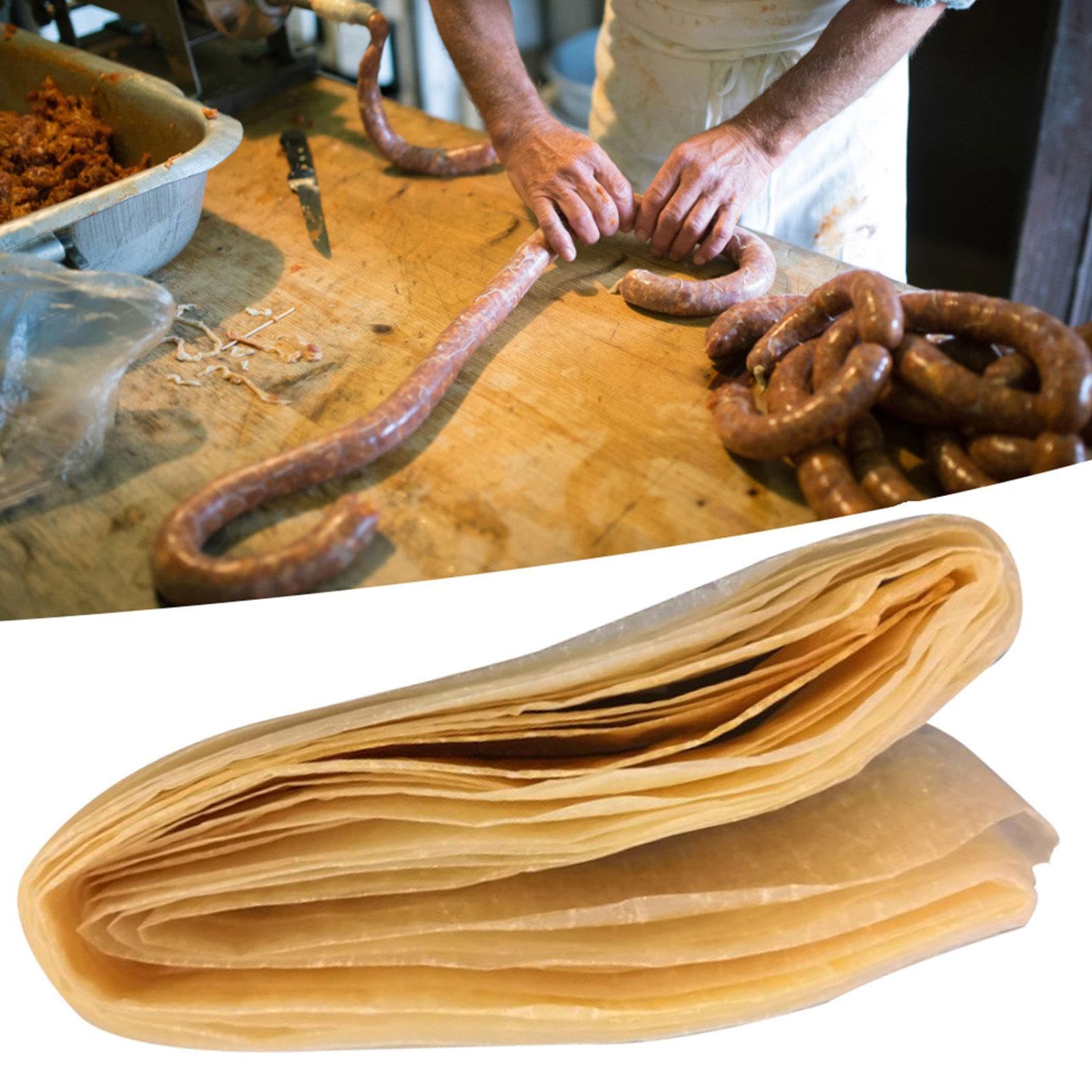 Dry Sausage Casings,8m/26ft Two Layer Eatable Dry Sausage Casing | Flavorous Homemade Sausages Ham Tool for Cooking Supplies