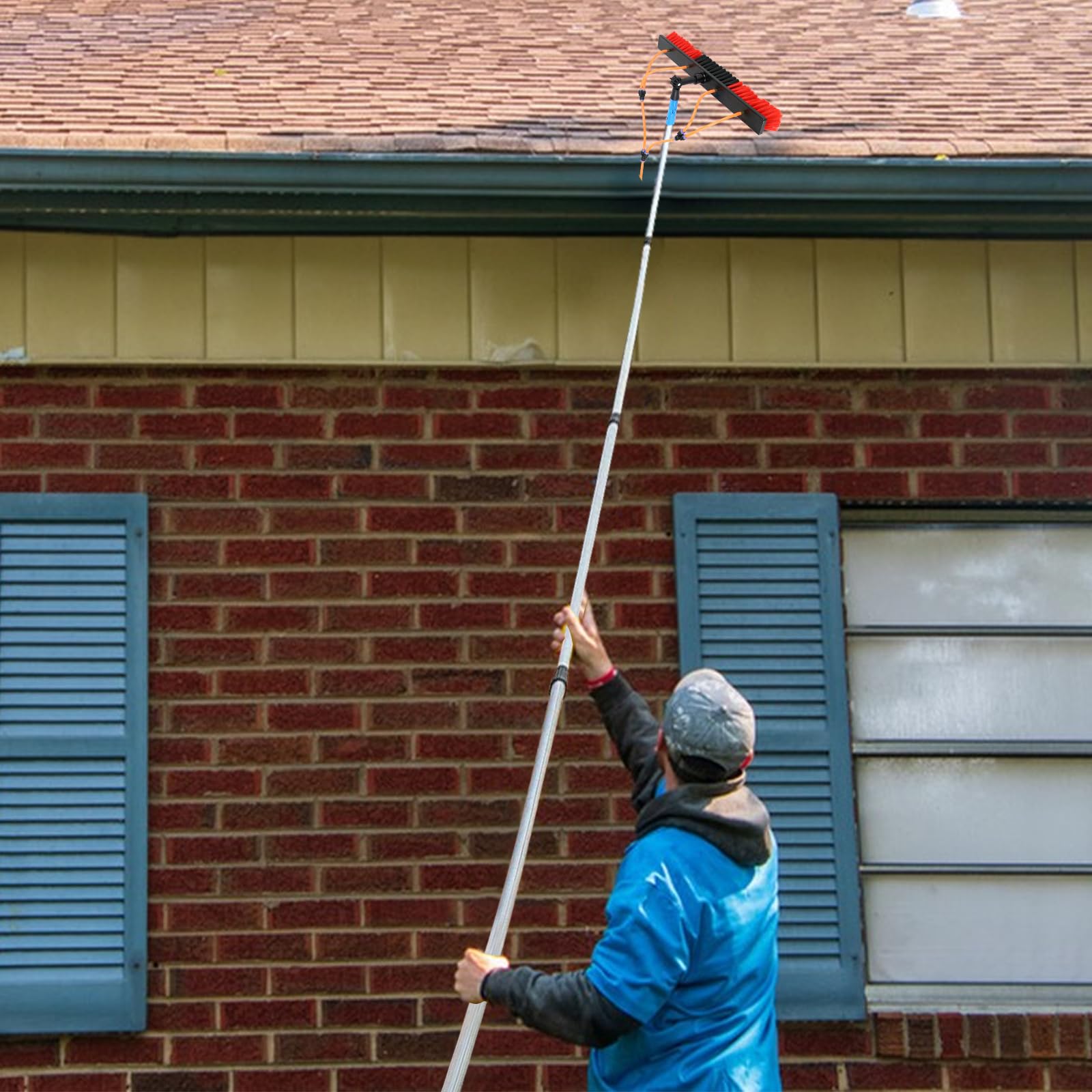Strumento per la pulizia del pannello fotovoltaico, palo regolabile per la pulizia delle finestre, spazzola telescopica alimentata ad acqua, rondella spray per pannelli solari, scopa per la pulizia
