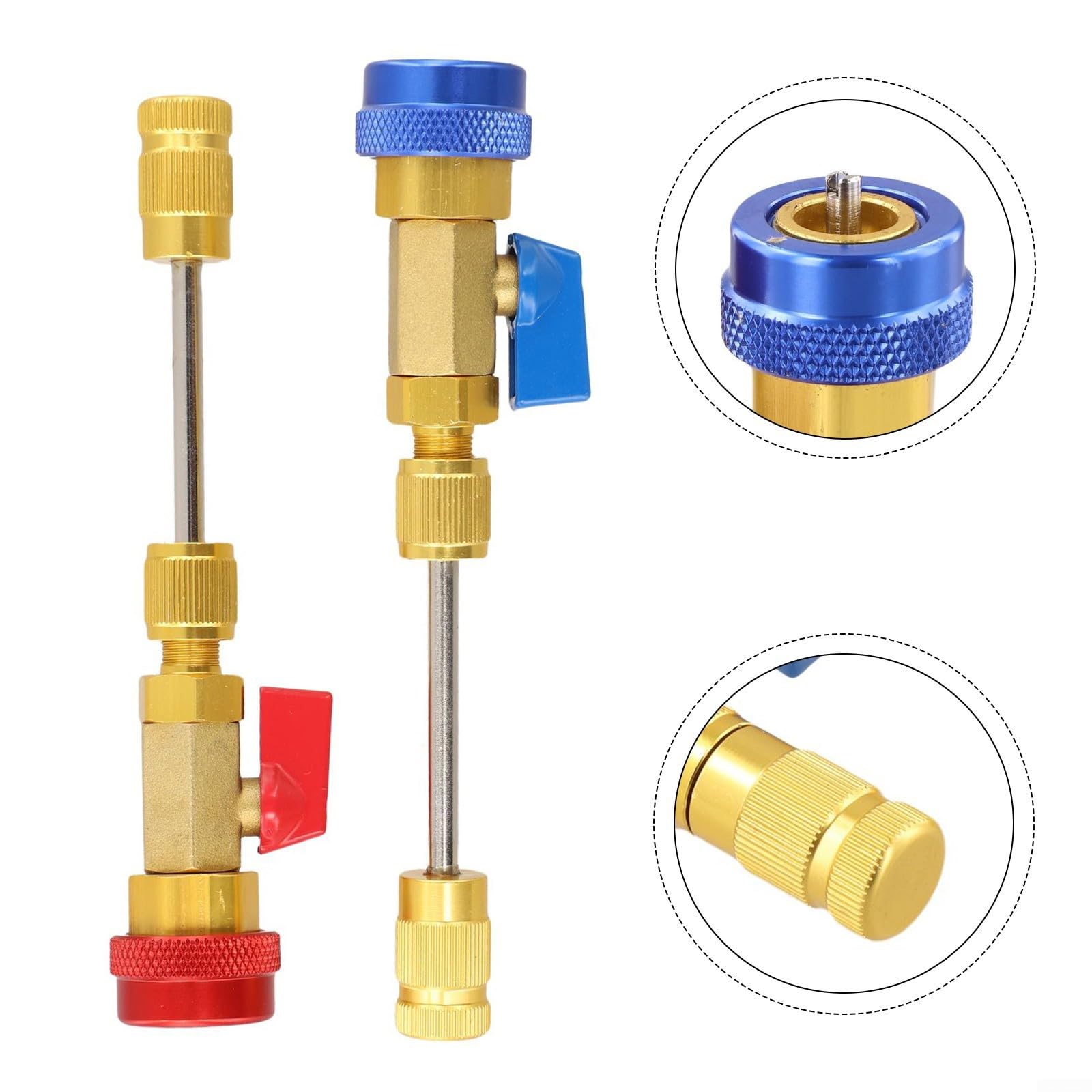 2 x Kit di rimozione nucleo valvola R134A R12 regolabile, accoppiatore rapido ad alta pressione bassa per riparazione AC domestico auto strumento di riparazione in metallo