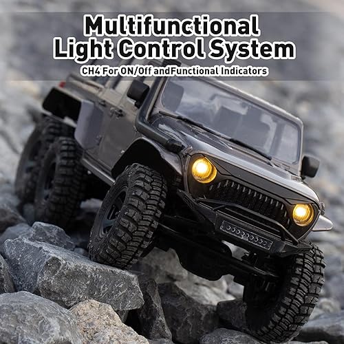 Miniatura 2 de WESTN Coche de control remoto con luces LED, escala 118, tracción en las cuatro ruedas, camión RC de escalada en roca, camión RC de escalada todo