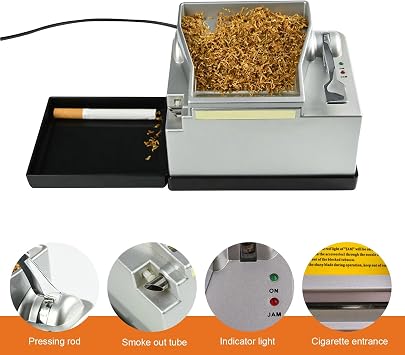 Electric Cigarette Rolling Machine, 8.0 Fully Automatic Cigarette Rolling Machine with Cigarette Case, Indicator Light Showing Working Status, Ideal Gift for Husband and Father