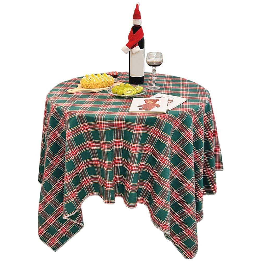 Nappe à carreaux pour salle à manger de fête et table ronde de Noël