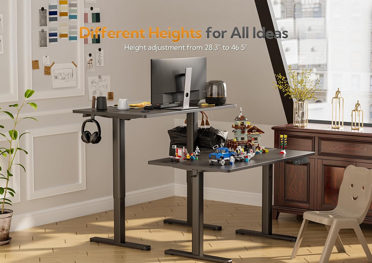  Electric Height Adjustable Standing Desk, 32x19 Inch, Black | Smooth Height Adjustment, 3 Memory Presets, Cable management hub & hook, Stable Steel Frame, 156 lbs Capacity, Easy Assembly thumbnail