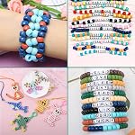 800PCS Blue Pony Beads Bulk, 5 Styles 6x9mm Pony Beads for Bracelets Making Kit, Kandi Hair Beads for Braids with 5M elstic string, Craft Beads for Jewelry Making (Blue Series)