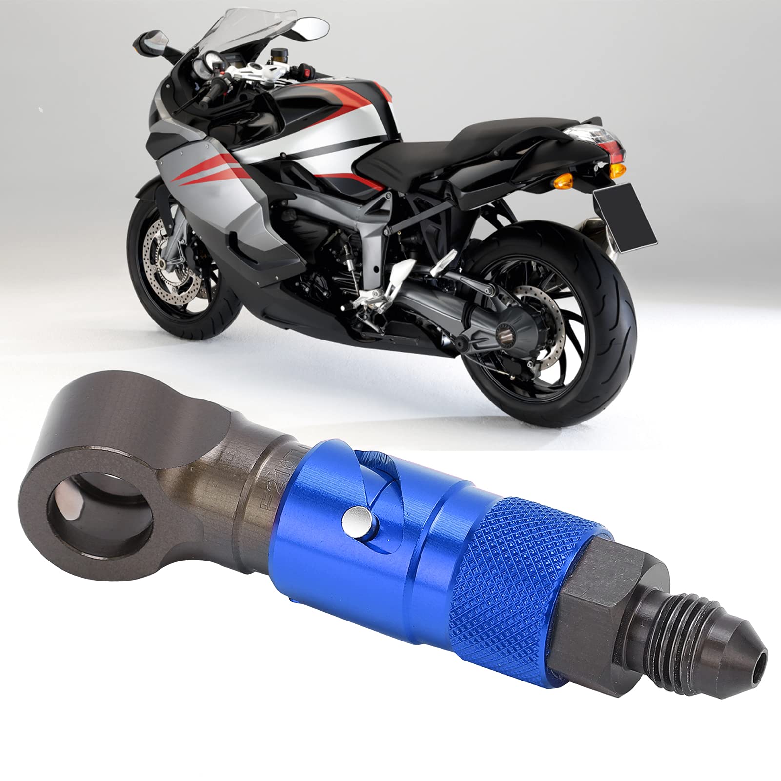 Tubo Del Freno per Motociclette a Sgancio Rapido Adattatore di Collegamento Raccordo in Lega di Alluminio Accessori Universali Curvo per Tubo Del Fluido Del Carburante Olio(Blu)