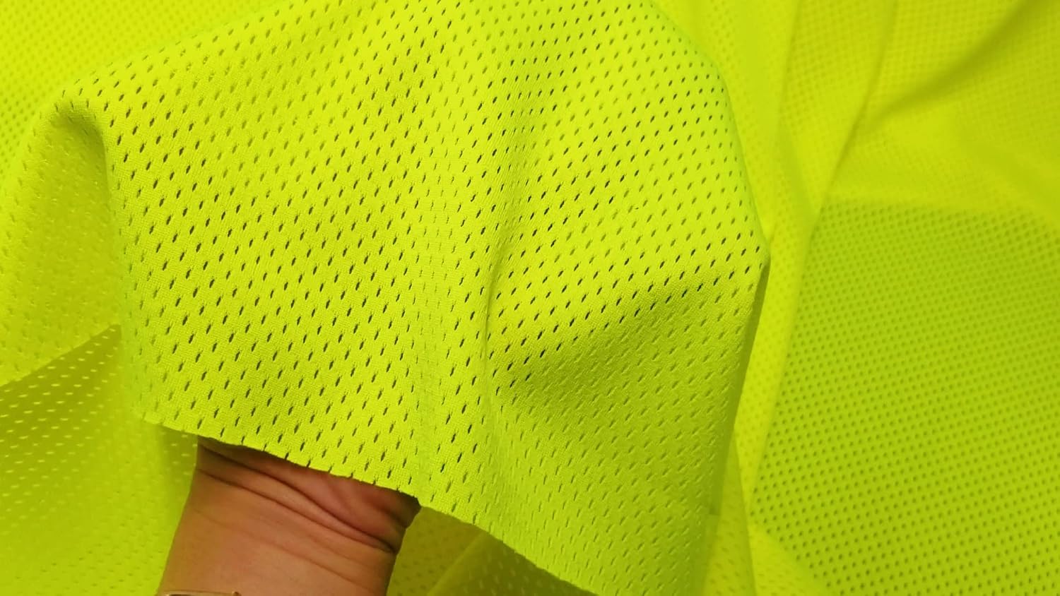Pico Textiles 1 Yard – Neon Yellow Polyester Pro Mesh Heavy Jersey Fabric - Sold by The Yard - Variety of Colors - Durable Athletic Mesh Fabric, Ideal for Sewing Soccer and Basketball Jerseys Uniforms