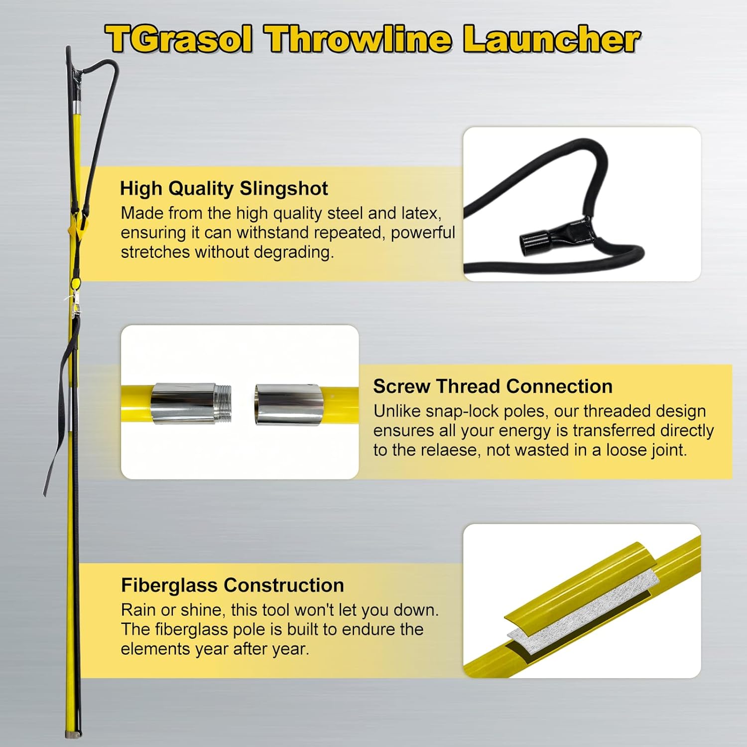 Slingshot Arborist Throwline Rope Launcher, High-Accuracy & Effort-Saving Rope Slingshot for Tree Work & Line Placement