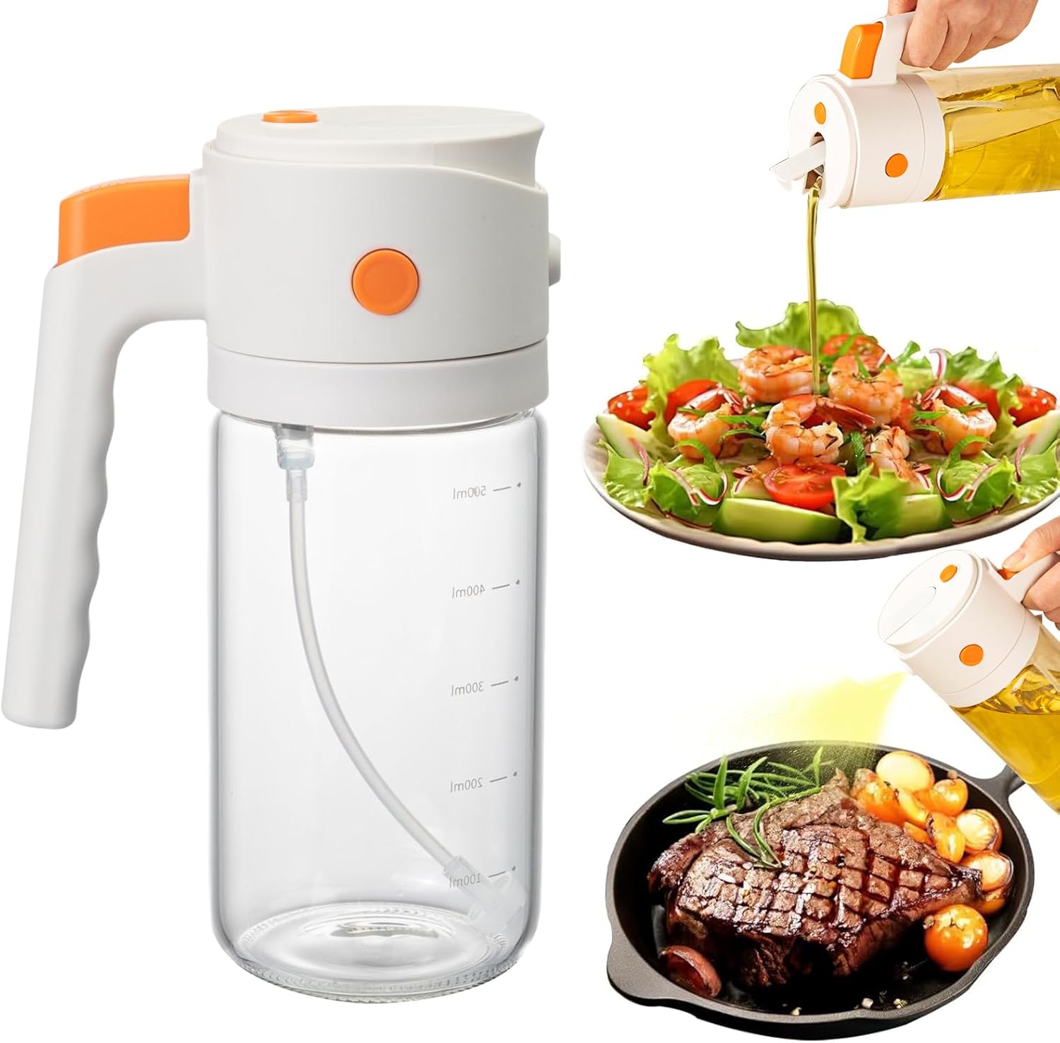 MDZF SWEET HOME Oil Sprayer for Cooking 2 in 1, 18.6oz/550ml Borosilicate Glass Olive Oil Dispenser Bottle, Precision Spray & Food-Grade Oil Mister for Air Fryer, BBQ, Salad MDZF SWEET HOME Oil Sprayer for Cooking 2 in 1, 18.6oz/550ml Borosilicate Glass Olive Oil Dispenser Bottle, Precision Spray & Food-Grade Oil Mister for Air Fryer, BBQ, Salad