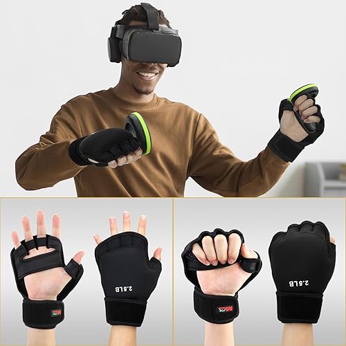 Miniatura 4 de Guantes de mano con peso de 5 libras (2.5 libras cada uno), guantes de fitness de hierro suave, lavables, para gimnasio, boxeo, natación,