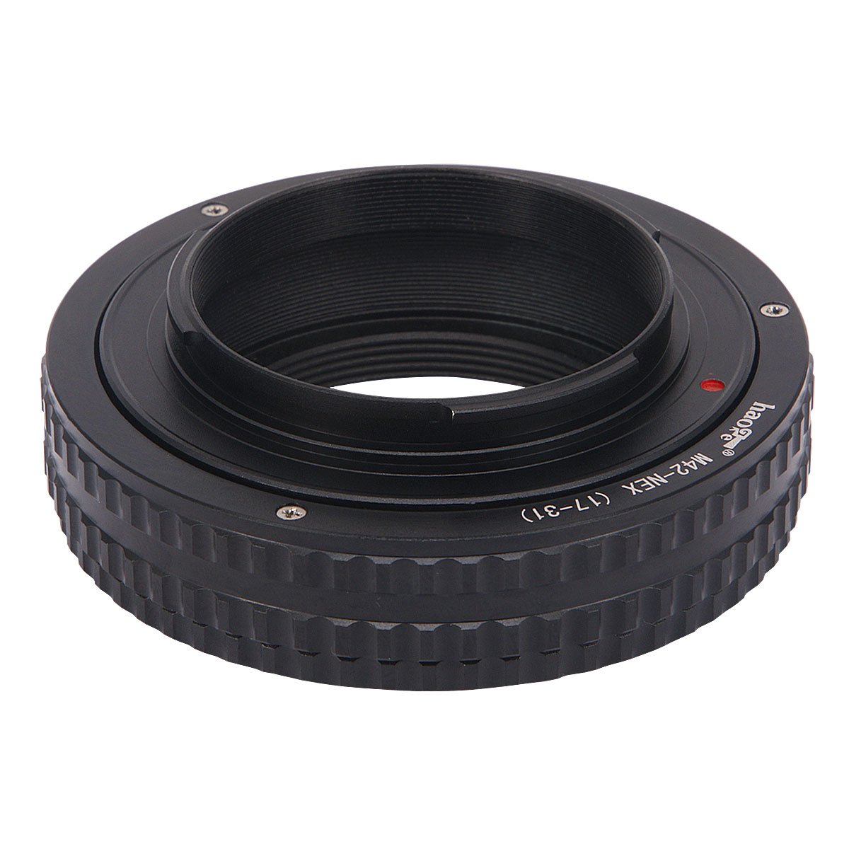 Haoge Makrofokus-Objektiv-Adapter, eingebauter 17-31 mm Fokussierhelikoid für M42 42 mm Schraubmontage Objektiv an Sony E-Mount NEX Kamera a5000 a5100 a6000 a6400 a6500 A7 A7R A7S A7II A7RII A7SII