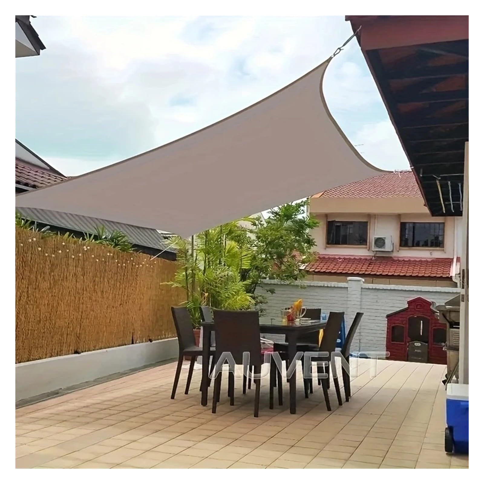 Bâche imperméable ultra légère - 5 x 3 m - 4 x 3 m - 3 x 3 m - Pour le camping, la plage - Vert - 3 x 5 m