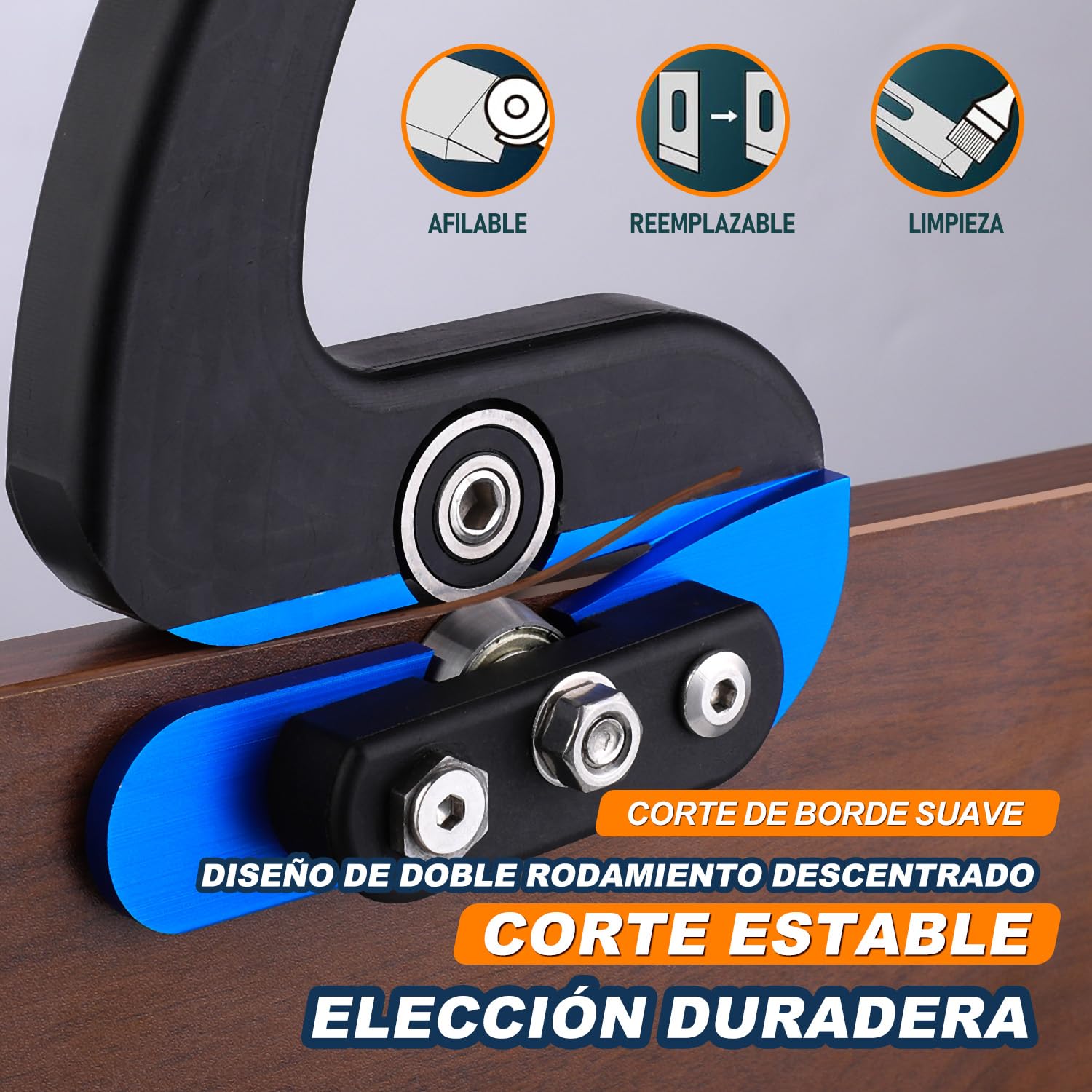 Taglierina per bordatura – Doppio cuscinetto offset per finiture di precisione, taglierina per materiali in eccesso per laminati scatola/PVC/ACP/melammina/vinile