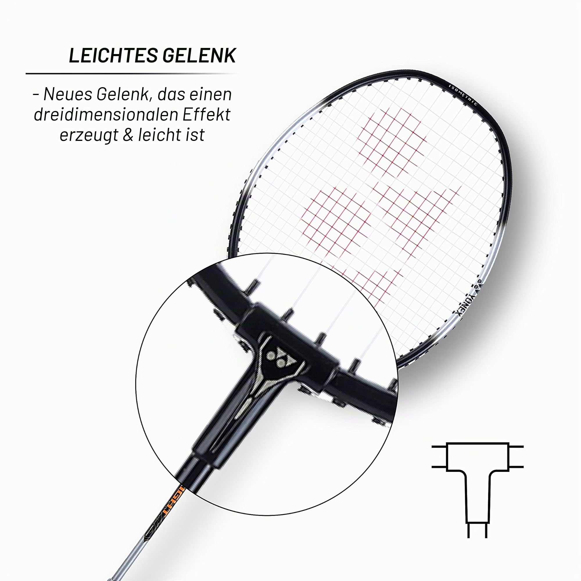 YONEX ZR 100 Badmintonschläger mit kompletter Abdeckung, leichtes Aluminium-Mischgewebe, 2 Stück