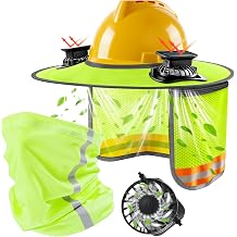 KJX 1 Set Hardhat Sun Shade Kit with Solar Fans and Neck Gaiter