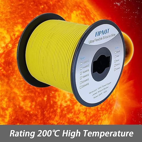 Vista 22 de Alambre de silicona de calibre 14 – Bobina negra de 100 pies, alambre de cobre estañado trenzado de 14 AWG, 392.0 °F 600 V – Automotriz, batería