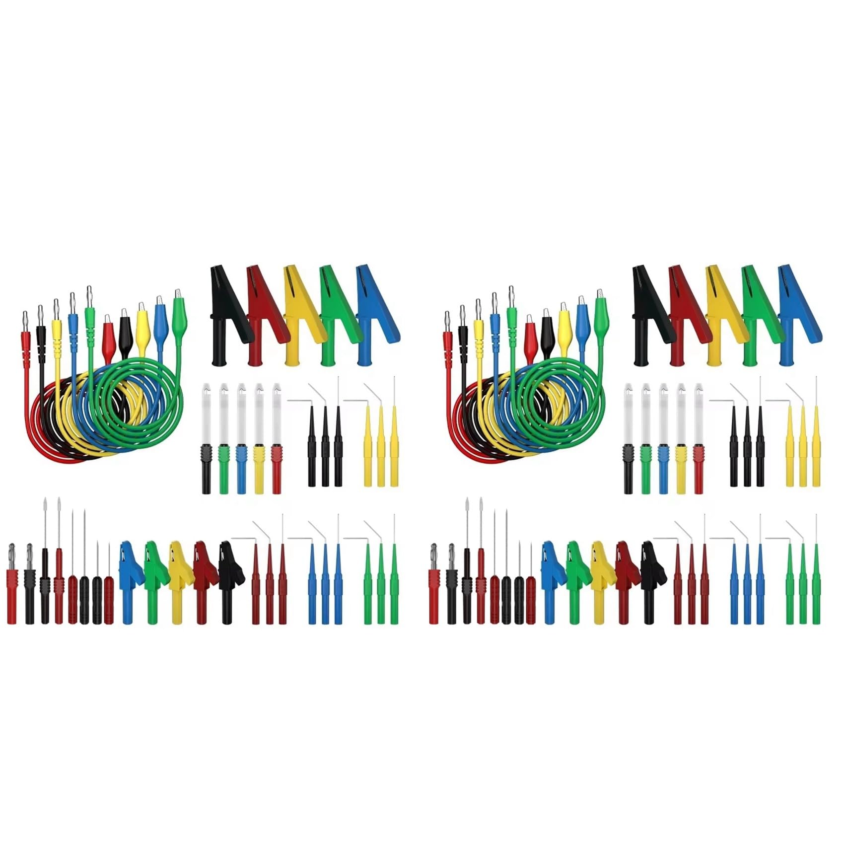 Jnchdghwa Mixed Color 86Pcs Multimeter Test Lead Kit With 4Mm Banana Plug, Alligator Clip, And Wire Piercing Probes