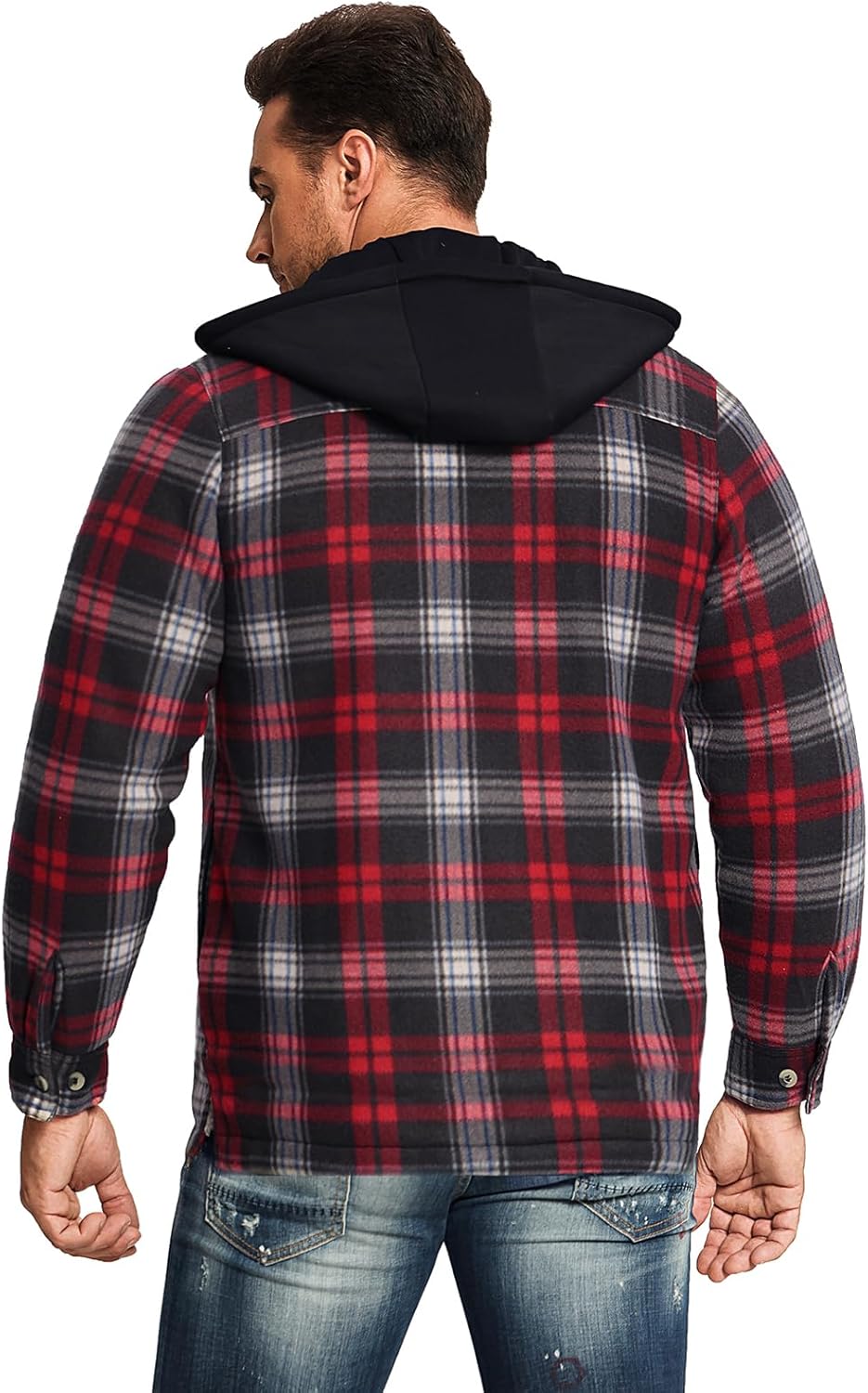 Yasumond Hoodies for Men Zipper Fleece Sweatshirt Heavy Sherpa Lined Hooded Warm Winter Coats Big Tall - Image 6