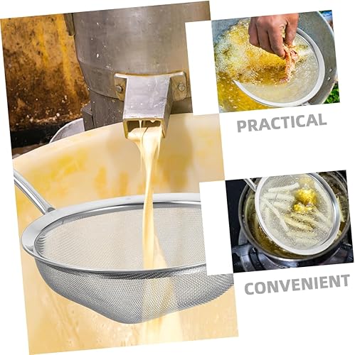 Miniatura 6 de Fine Mesh Skimmer Ladle Stainless Steel Colander with Wooden Handle Multi Functional Kitchen Strainer for Soup Pasta Vegetables and More