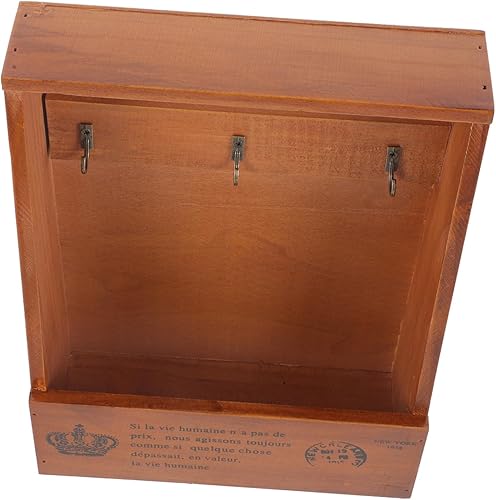 Caja de madera de almacenamiento para llaves de madera, gancho de puerta, riel de pared náutica, escultura de pared, entrada de correo, decoración