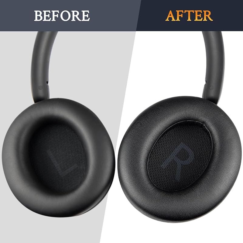 SOULWIT Anker Soundcore Space Q45 fülpárnák, puha protein bőr, zajszigeteléssel - black
