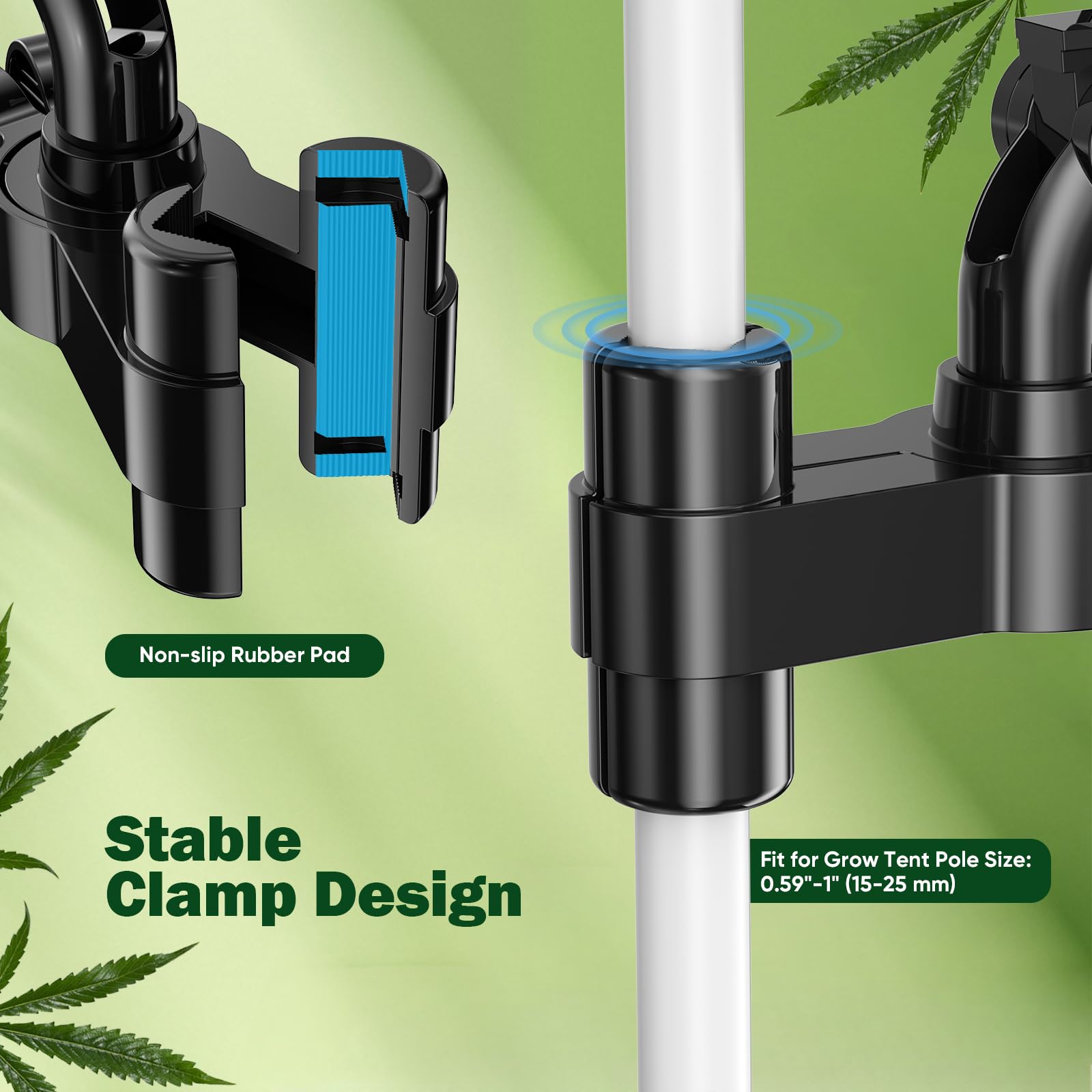 Ventola di crescita da 20 W con clip, ventilatore sedile posteriore auto 2 velocità (1500/2100 giri/min), oscillazione verticale di 120° e orizzontale di 90°, morsetto regolabile