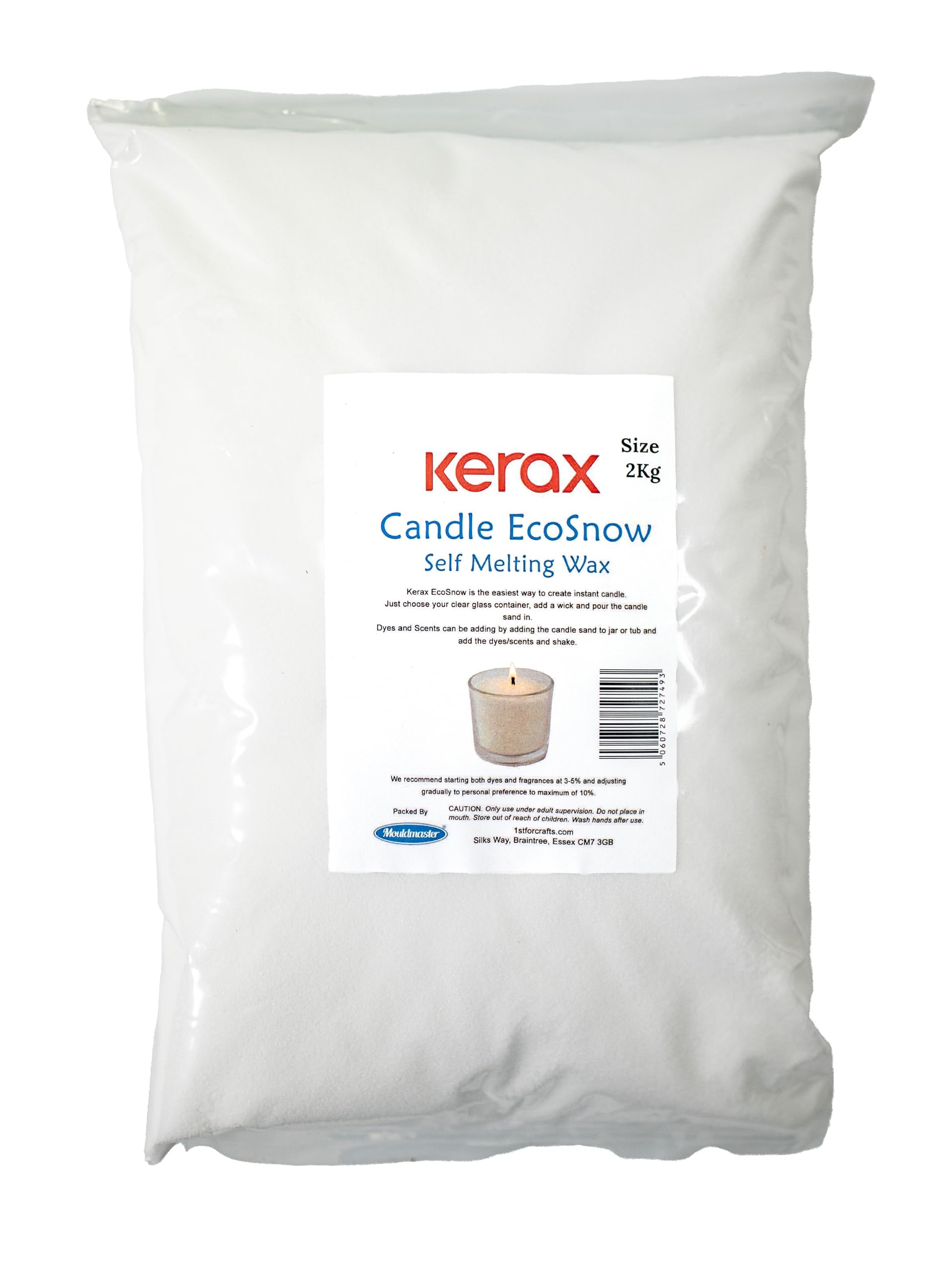 Mouldmaster White Kerax Eco Snow Candle Self Melting Wax 2Kg,