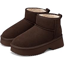 Snow Ankle Boots for Women Genuine Suede Leather Winter Booties Waterproof Warm Anti-Slip Memory Foam Platform Outdoor Shoes