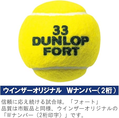 Amazon ウインザーオリジナル ダンロップ Dunlop フォート Fort 1箱 1缶2球入 30缶 60球 5ダース テニスボール 2桁印字 Dunlop プレッシャーライズド ボール
